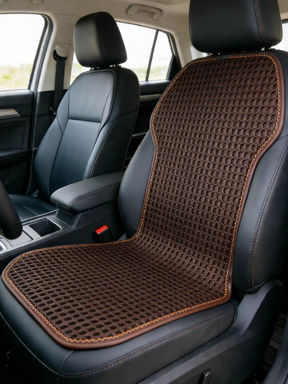 Summer 3D Air Big Mesh Car Seat Cushion Pad,Universal Fit Cooling Breathable and Vent Mesh Car Seat Cushions Cover for Truck SUV Pikup Sedan Accessories 1PCS (Brown)