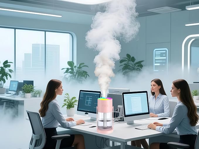 UEISODC Bedroom Humidifier, USB Mini Portable Humidifier with Ultrasonic Nano-Fine Mist, Auto Shut-Off, Rotatable Design, Quiet Operation, and Easy Refilling & Cleaning