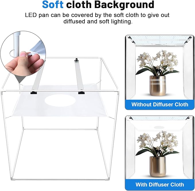 Photo Light Box 28x28 Inch for Photography, 3 Color 10-Level Adjustable Photo