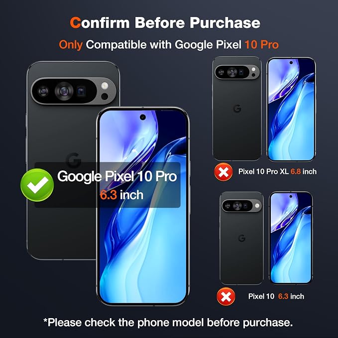 LK 2 Pack for Google Pixel 10 Pro Screen Protector, 2 Pack Camera Lens Protector