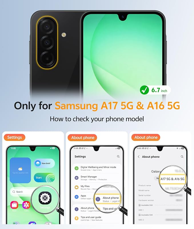 FNTCASE for Galaxy A17/A16 5G Phone Case: for Samsung A17 Cases Matte