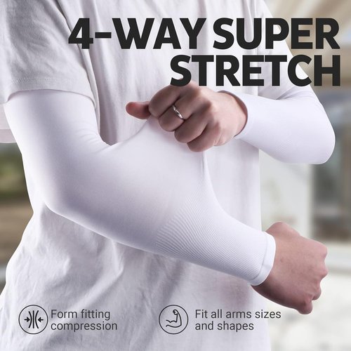 HEGCOIIE UV Sun Protection Arm Sleeves - UPF 50 Cooling Tattoo Cover Up for Golf & Cycling