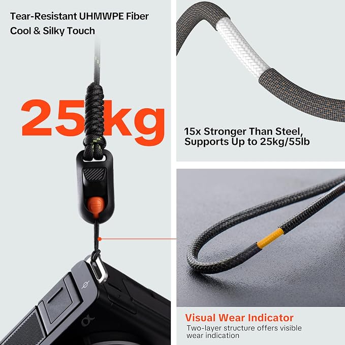 PGYTECH Camera Wrist Strap Slim Outdoor Style, Adjustable Quick Release