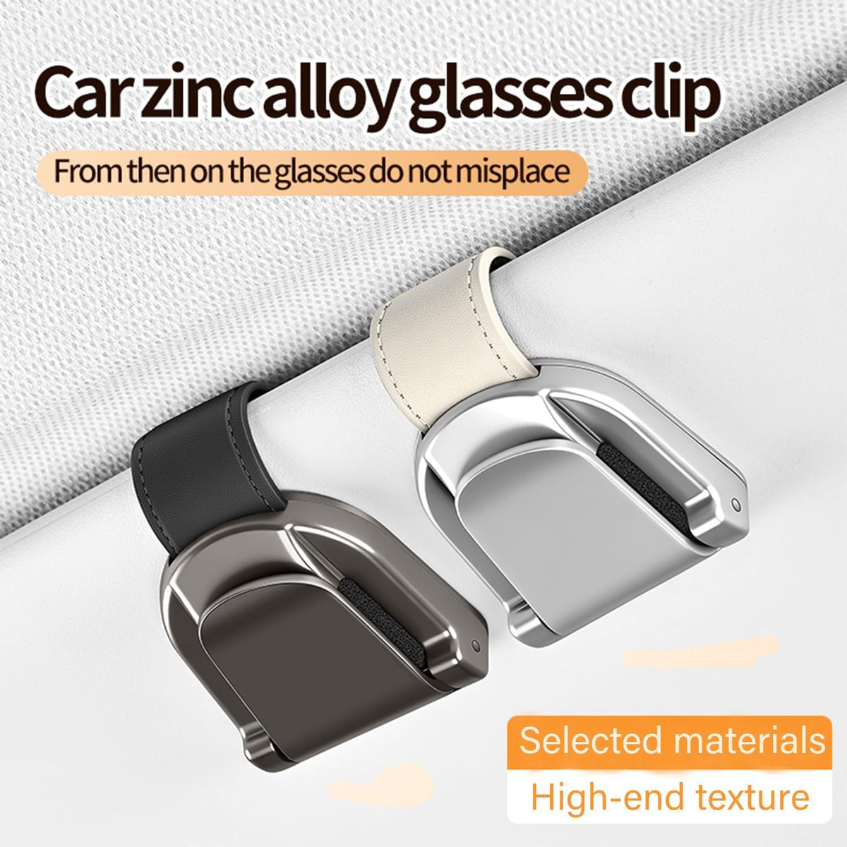 Sunglass Holder for Car Visor,（Zinc Alloy Body） car Visor Sunglasses Clip, Auto-Clamping Eyeglasses Organizer for Sun Visor, One-Handed-Operation,Universal Fit