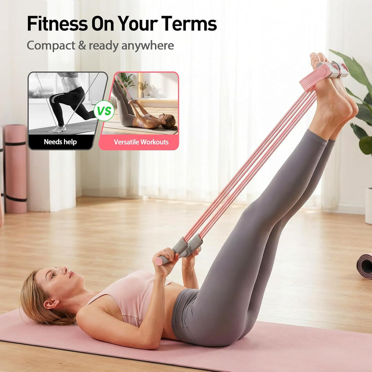 Skiennix Pedal Resistance Bands - Multifunctional Elastic Yoga Bands for Full-Body Workouts | Durable Natural Rubber