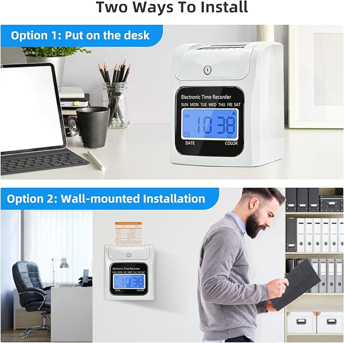 TooCust Time Clock Bundle with 400 Time Cards, 4 Ink Ribbons, 2 Ten-Slot Time