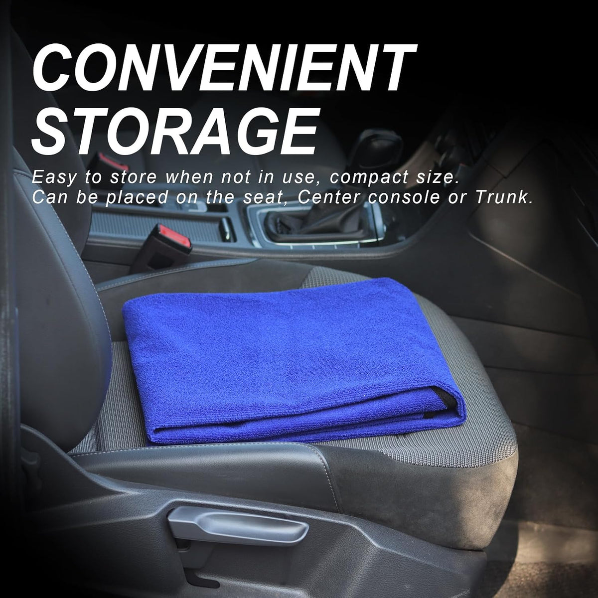 Sweat Towel Car Seat Cover Protector Front Seats for Gym Workout, Running, Swimming, Beach and Hiking, Waterproof Universal Seat Cover for Car, Trucks, Van & SUV (1, Pure Blue, Front)