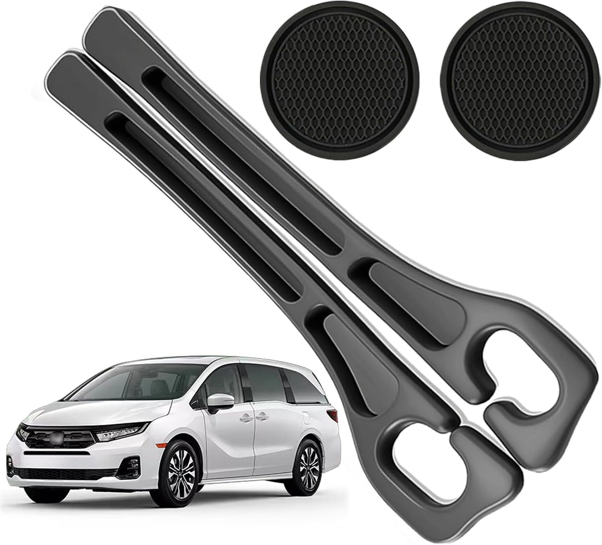 Car Seat Gap Filler Organizer Compatible with Honda Odyssey Accessories Seat Gap Plug Blocker with Storage Slot Non-Slip Car Cup Holder Coaster Black 2 Pack