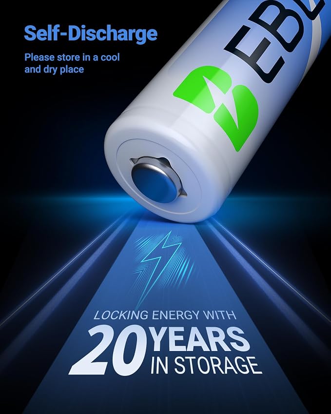 EBL AA Lithium Batteries 24 Pack, 3000mAh 1.5V Double A Battery, Long-Lasting