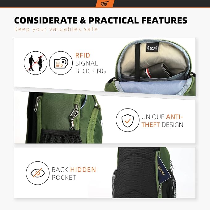 SKYSPER Sling Bag RFID Crossbody Sling Backpack Cross Body Shoulder Bag Travel