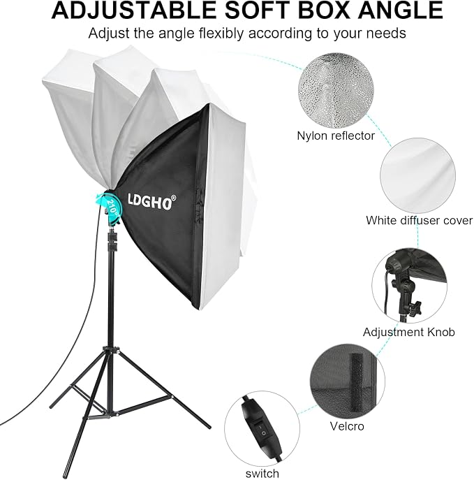Photography Lighting kit with Backdrops, 8.5x10ft Backdrop Stands, UL Certified