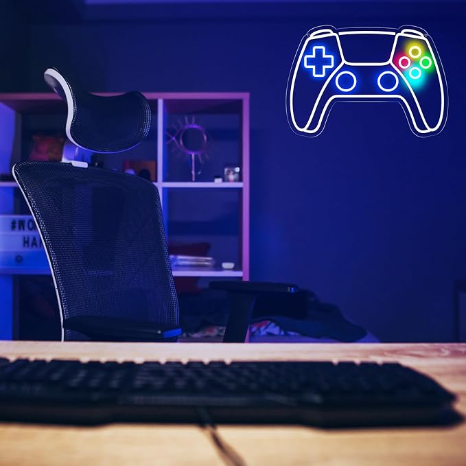 Gamer Neon Sign, Gamepad Shaped LED Neon Sign