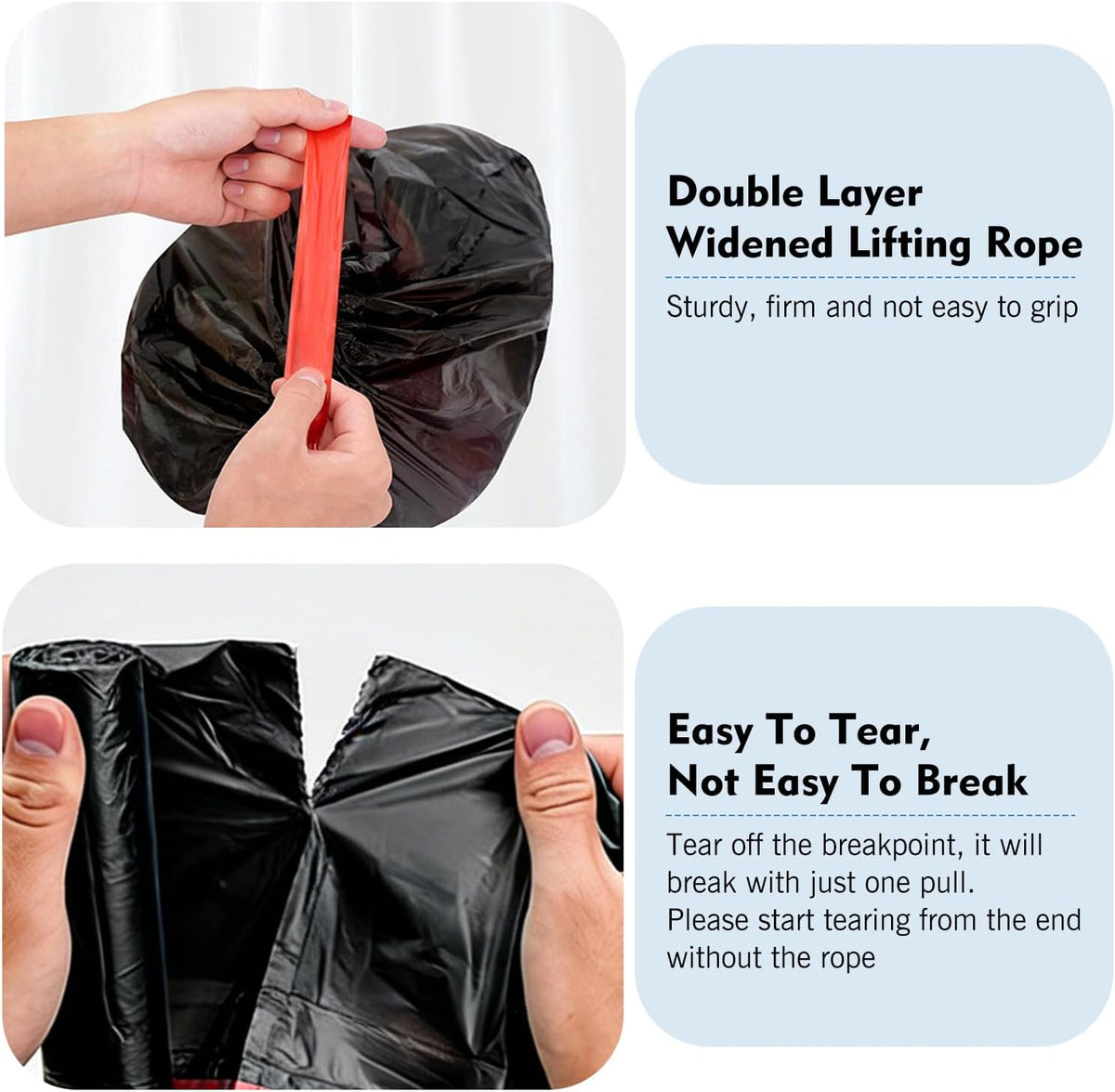 100PCS Car Trash Can Bags, Thicken Small Garbage Bags, 1-2 Gallon Portable Trash Can, Strong Mini Trash Bags, for Car Home Office Kitchen Bathroom Bedroom (Black)