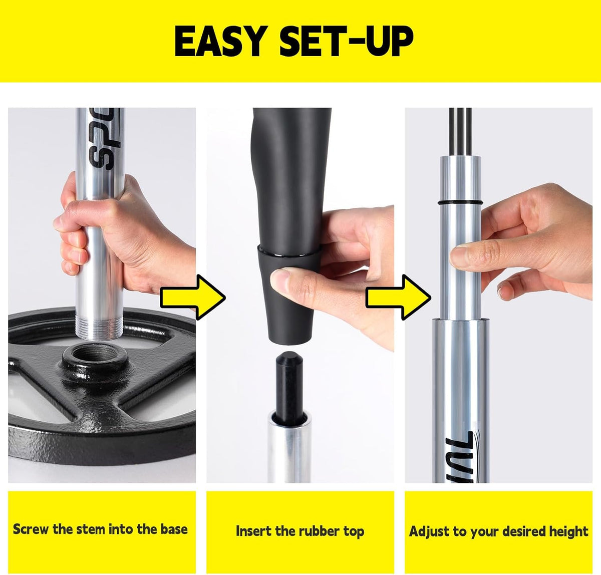 SPOYNAL Portable Batting Tee - Adjustable Height 24" to 46" | Durable Rubber Top for Baseball & Softball Training