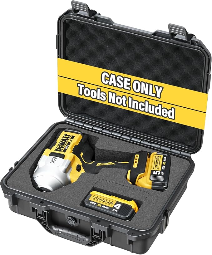 Case for Dewalt Impact and Torque Wrench - Waterproof Hard Tool Box for Dewalt Set, Power Tool Combo Kit Bag for Atomic 20V Max 2/1 3/4 3/8 Inch Cordless Torque Wrenches/Battery (Case Only)