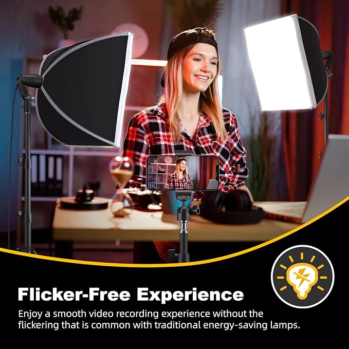 LINCO Lincostore Softbox Photography Lighting Kit 16'' x 16'' Professional