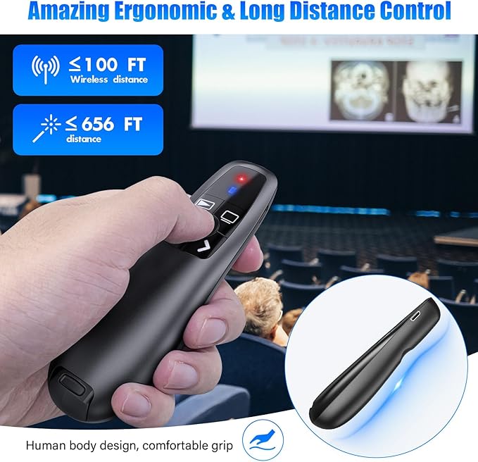 2-in-1 USB Type C Presentation Clicker, Clicker