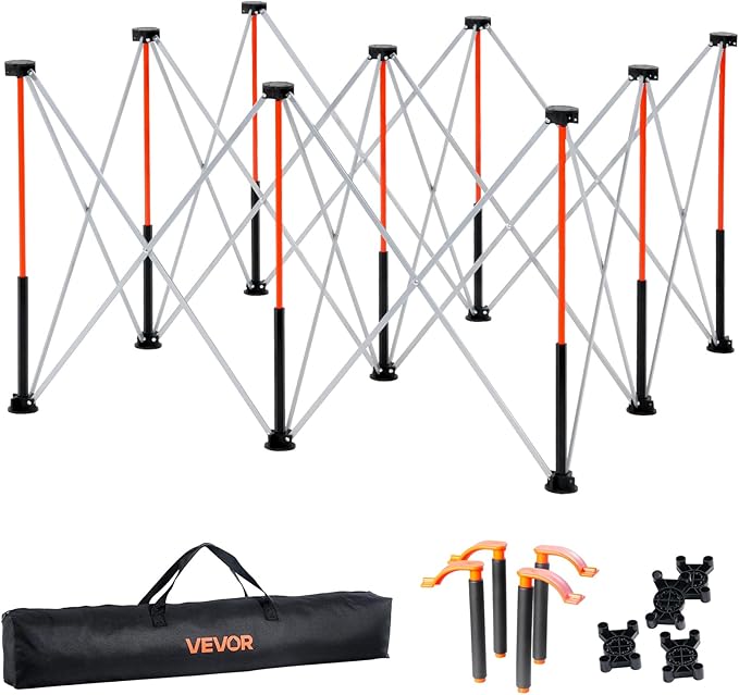 VEVOR Portable Folding Workstand, 4.15 x 4.15 ft Collapsible Workbench, 3500 lbs Weight Capacity, No Assembly Foldable Work Stand with Storage Bag, Table Top NOT Included, for Garage Workshop Outdoor