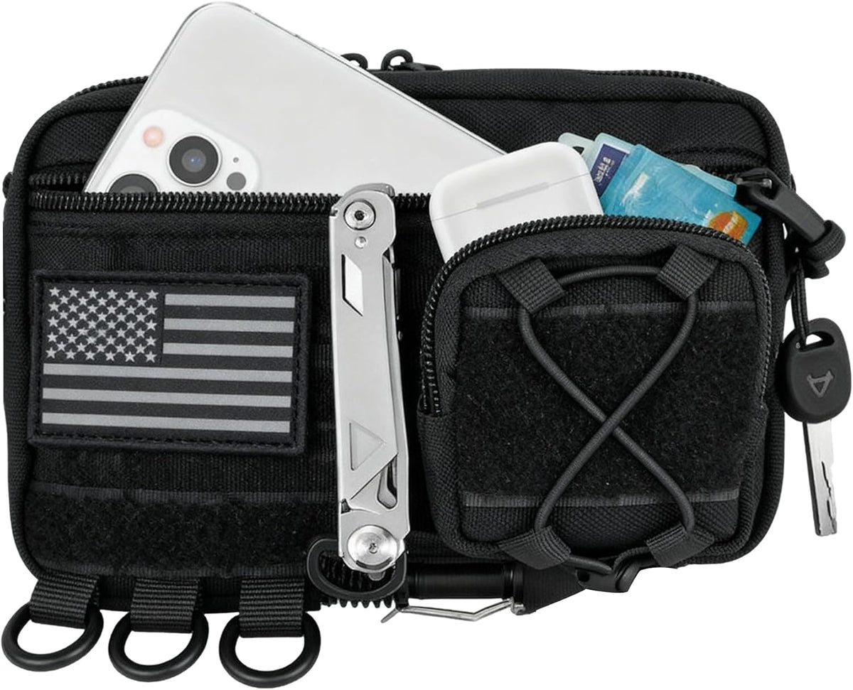 Skiennix Tactical Molle Admin Pouch - Multi-Purpose EDC Tool Organizer for Rucksack & Vest