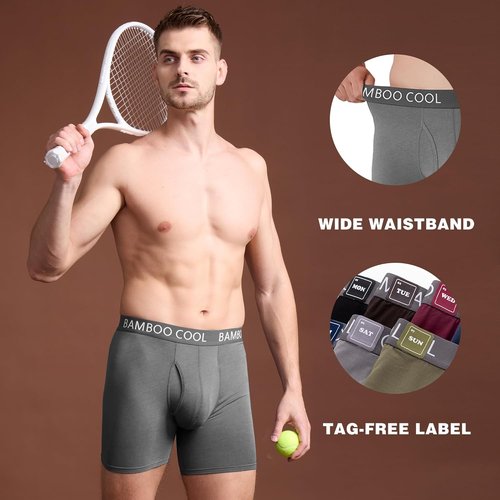 BAMBOO COOL Men's Ultra Breathable Boxer Briefs - Comfort Fit, No Riding Up | Multipack Options