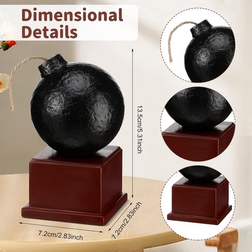 Nosiny 5.5 Inch Bomb Trophy - Funny Army Bomb Award for Office Party Decorations | Perfect for Adults & Teens