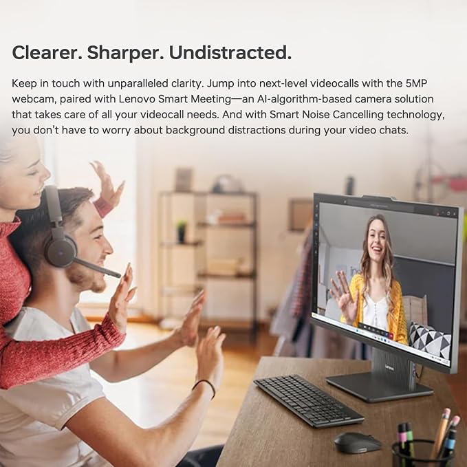 Lenovo IdeaCentre AIO 27" FHD All-in-One Desktop Computer, Intel Core i7-13620H 10-Core up to 4.9GHz, 64GB DDR5 RAM, 1TB SSD, WiFi 6, Bluetooth 5.2, HDMI, Webcam, Windows 11 Pro, Luna Grey