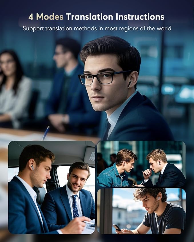 AI Translation Earbuds Real Time, 199 Language Translator Earbuds, 4 ANC Mic
