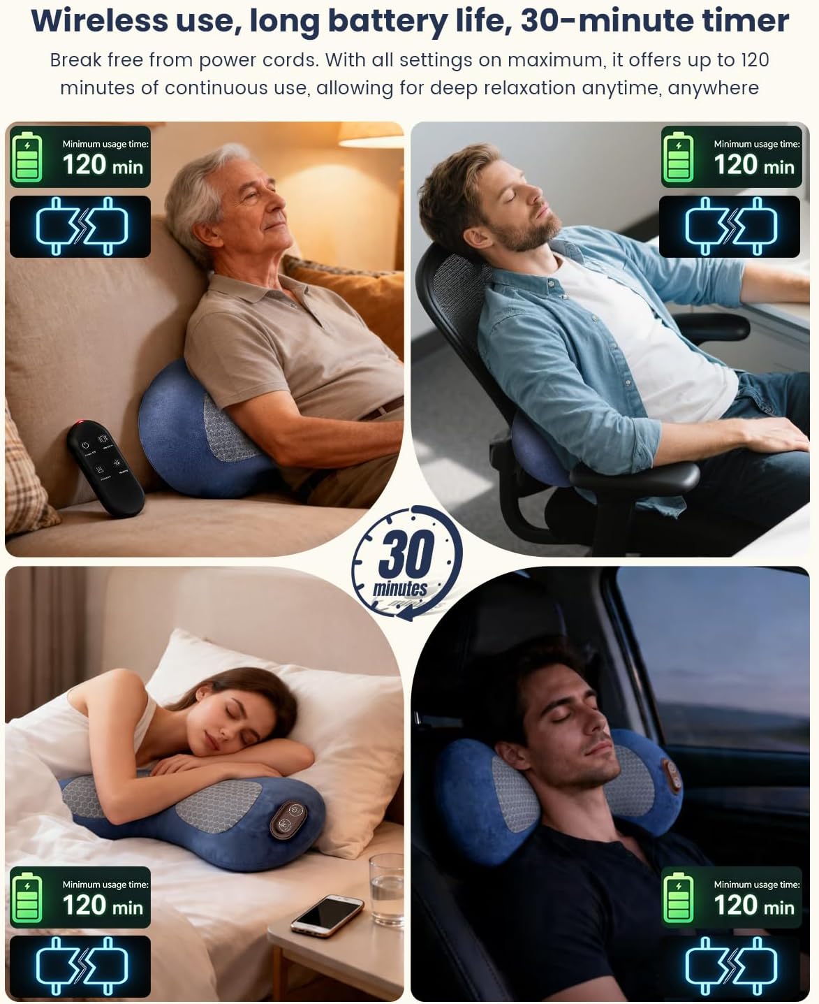 3-in-1 Wireless Lower Back Massager with Heat, Air Compression & Vibration