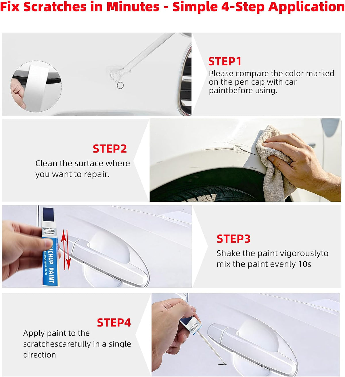 Magnetic Gray Metallic(1G3) Touch Up Paint for Toyota 2-in-1 Car Scratch Repair Pen for Rock Chips, Door Scratches & Paint Nicks Exact Color Match Quick Dry DIY Fix for RAV4 Camry Corolla