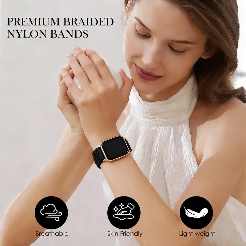 XINGMALY 6-Pack Bands for Withit Giga, Baolubao W50pro, Merryking MK70, for Soudorv Y10 Smart Watch Bands Smartwatch, Elastic Nylon Lightweight Soft Stretchable Replacement Straps Watch Men & Women