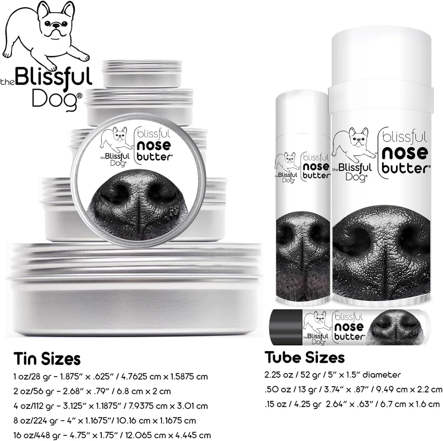 The Blissful Dog Chinese Shar-Pei Nose Butter for Dry, Cracked Skin, Lick-Safe Dog Nose Balm with Moisturizing Shea Butter, Almond, Olive, and Essential Oils, Pet Supplies, Uncented, 1 oz.