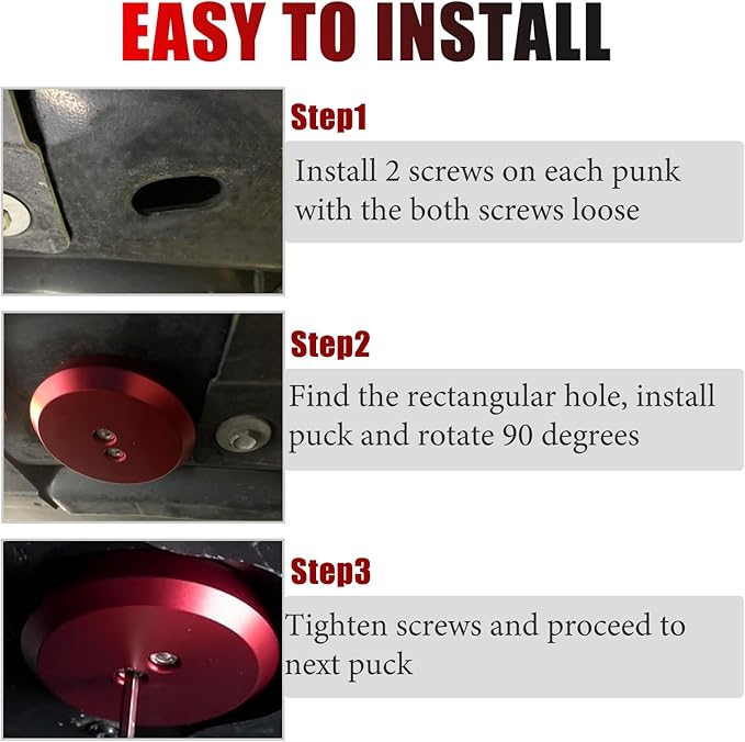 Corvette Jack Pucks Billet Aluminum Lifting Puck Floor Jack Pad Adapter Compatible with 1997-2023 Corvette C5 C6 C7 C8/ 944 964 993 996 997 911 Boxster Cayman - 4 Pack Red