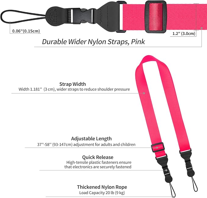 FIEIL 5 Pack Nylon iPad Strap, Adjustable Camera Neck Strap, Comfortable