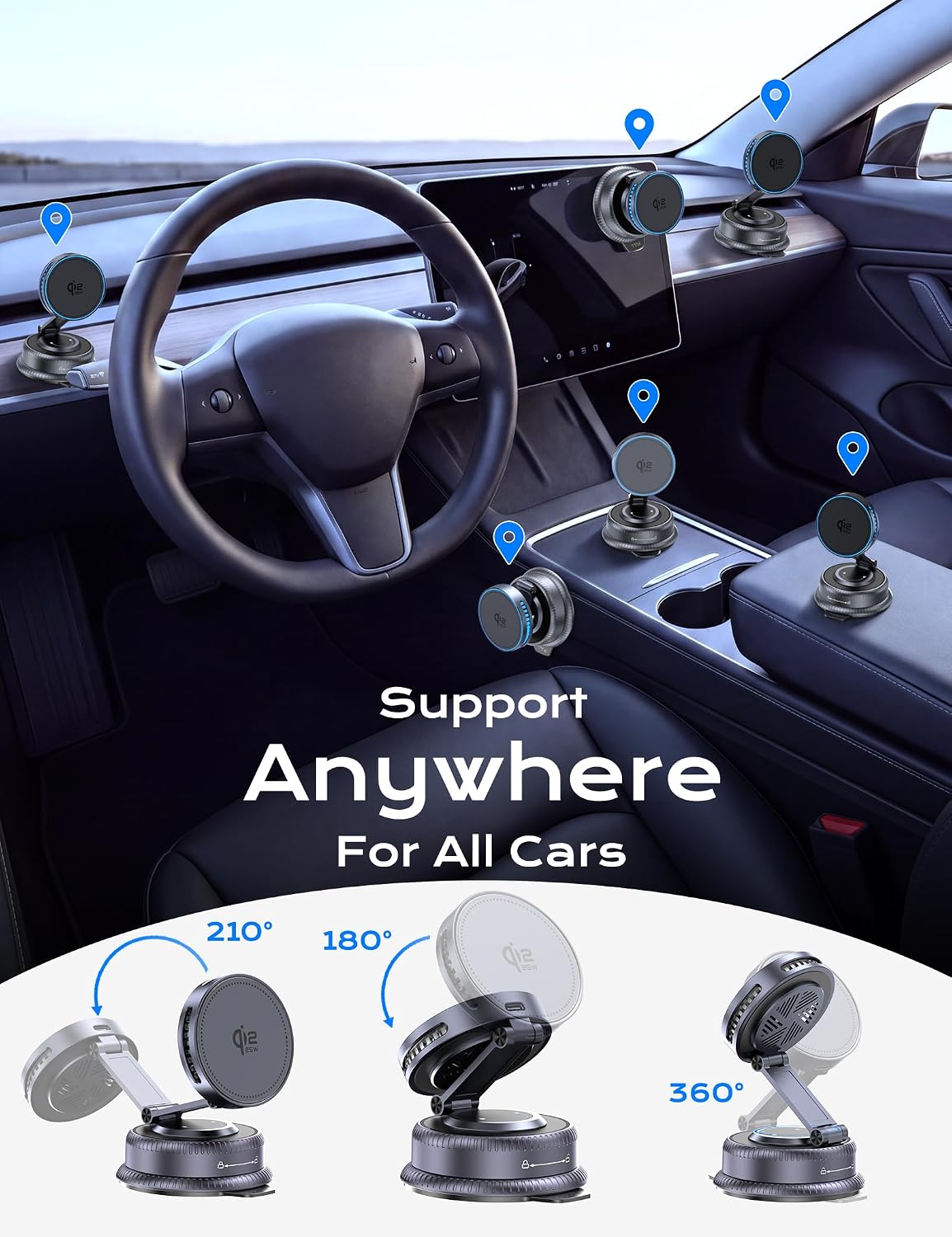 Qi2.2 25W MagSafe Car Mount Charger, Cooling Fan+75W Fast Adapter