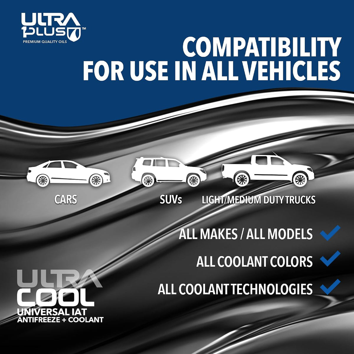 ULTRA 1PLUS Antifreeze Coolant - UltraCool Universal PREMIXED 50/50 - Ready to Use Engine Coolant - Gallon