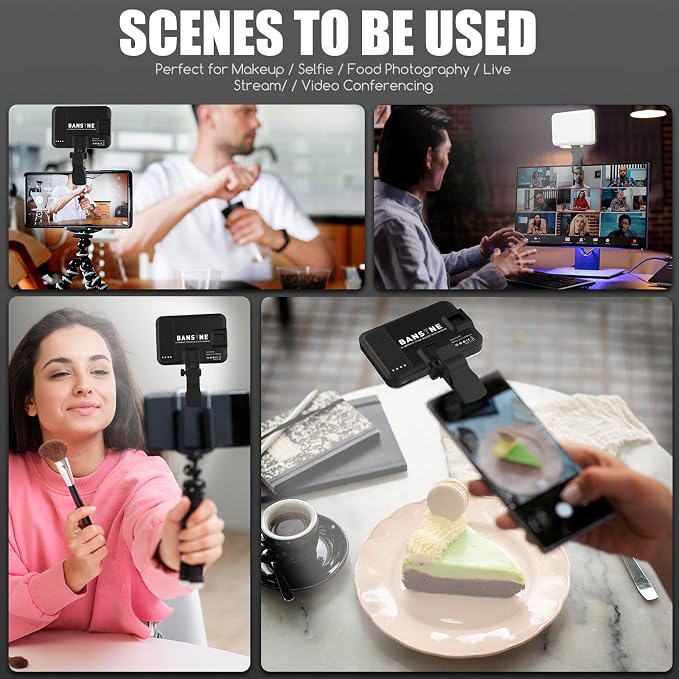 Selfie Light - BANSINE USB-Rechargeable LED Phone Light - Portable Photo Light