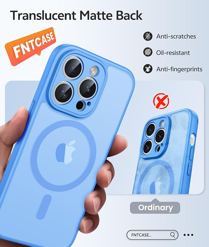 FNTCASE for iPhone 14 Pro Case: Translucent Matte Cases