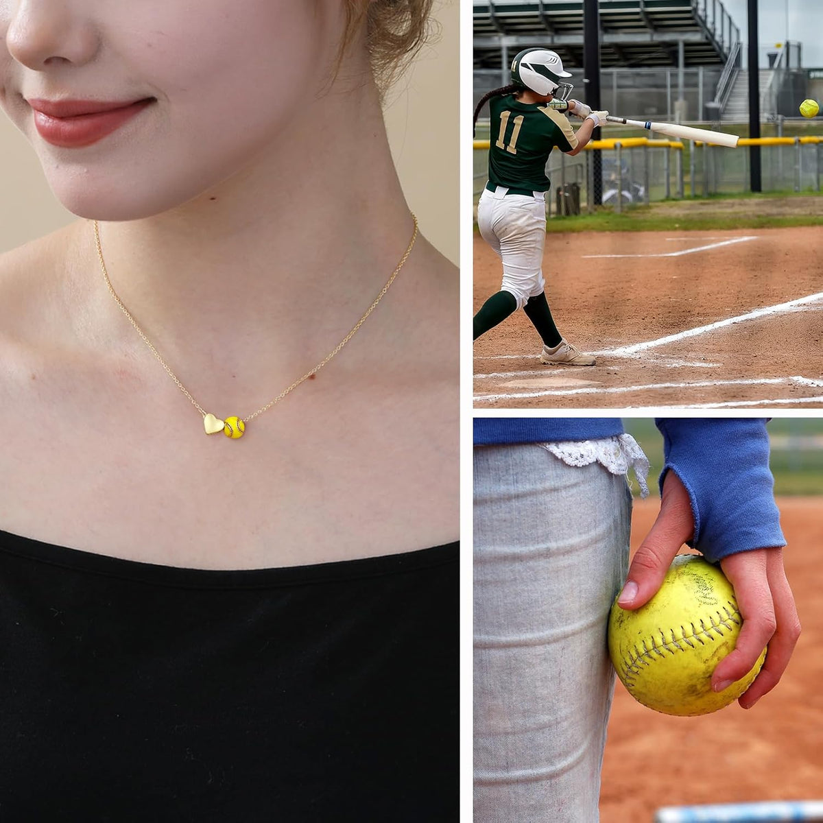 Regine Switzerland Sports Necklace - Softball, Soccer, Volleyball, Basketball | Perfect Gift for Girls & Women, 16+3 Inches
