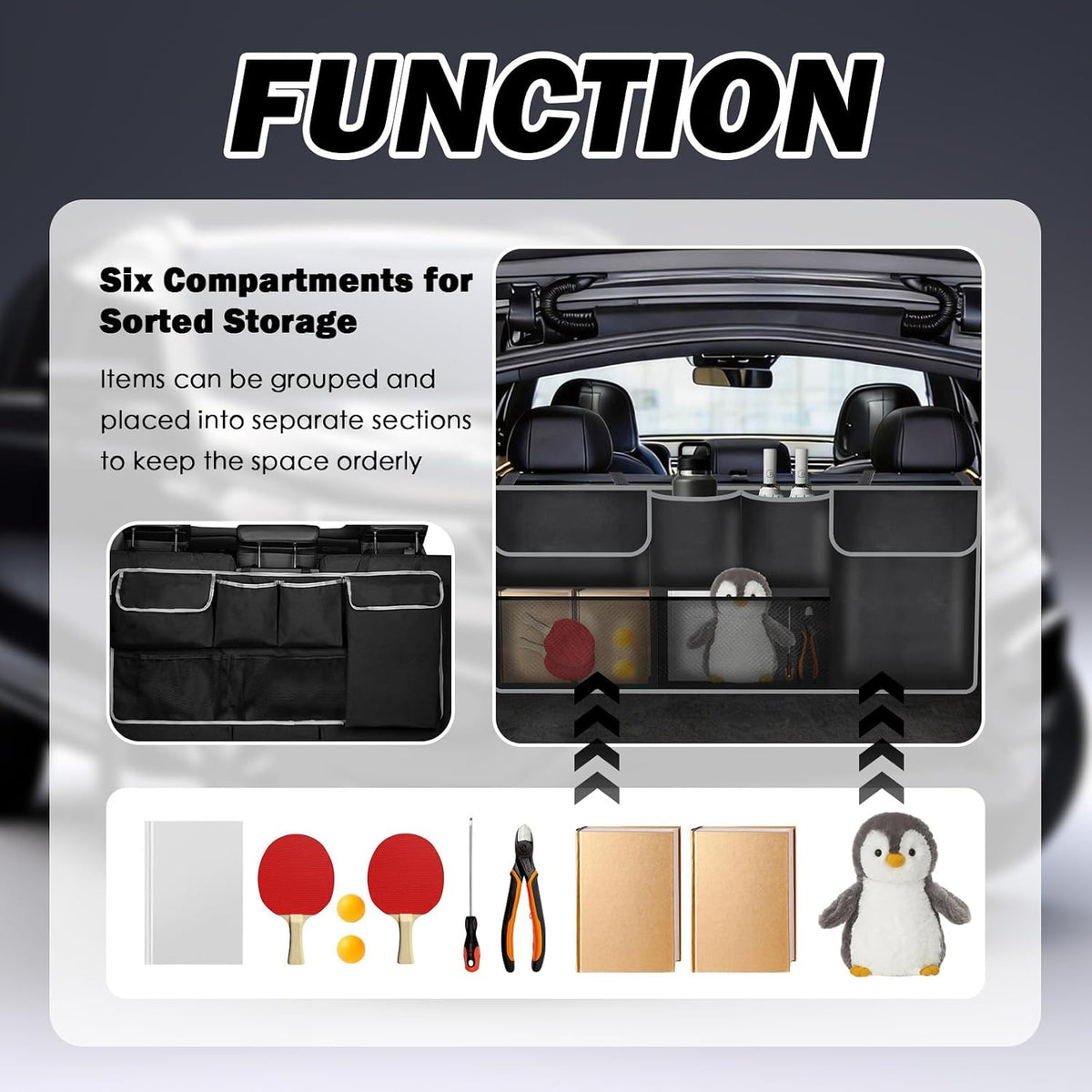 2026 New Hanging Trunk Organizer,Large Capacity SUV Trunk Organizer