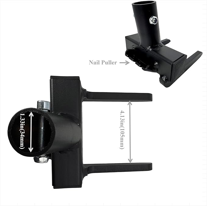 Pallet Buster with Nail Puller, Deck Wrecker Pry Bar, Heavy Duty Pallet Deck Board Removal Tool without Handle, Industrial Breaker Bar for Removing or Tearing Down Woods, Black