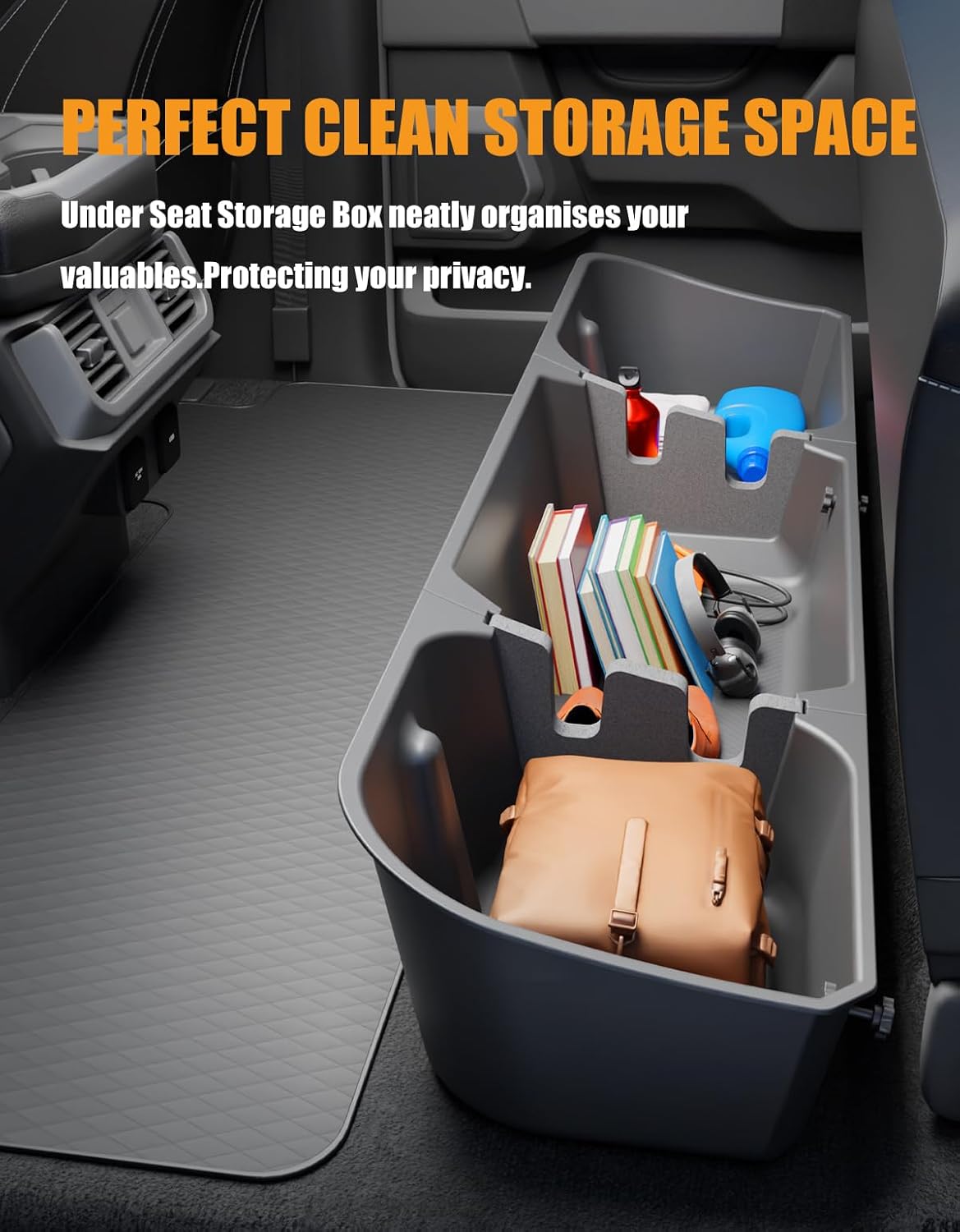 Under Seat Storage Box for Ford F150 F-150 2015-2026 SuperCrew/Crew Cab