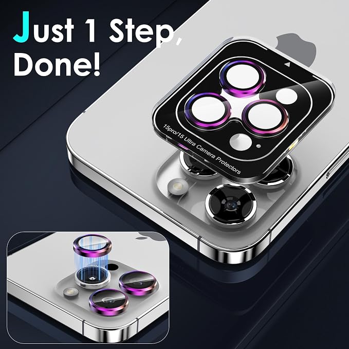 YWXTW CameraLens Protector, Tempered Glass Screen Metal Individual Cover
