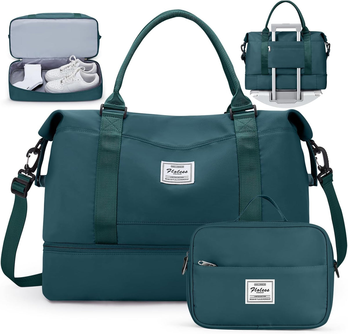 Skiennix Travel Duffel Bag - Stylish Carry-On with Shoes Compartment | Perfect for Weekend Getaways 18x14x8