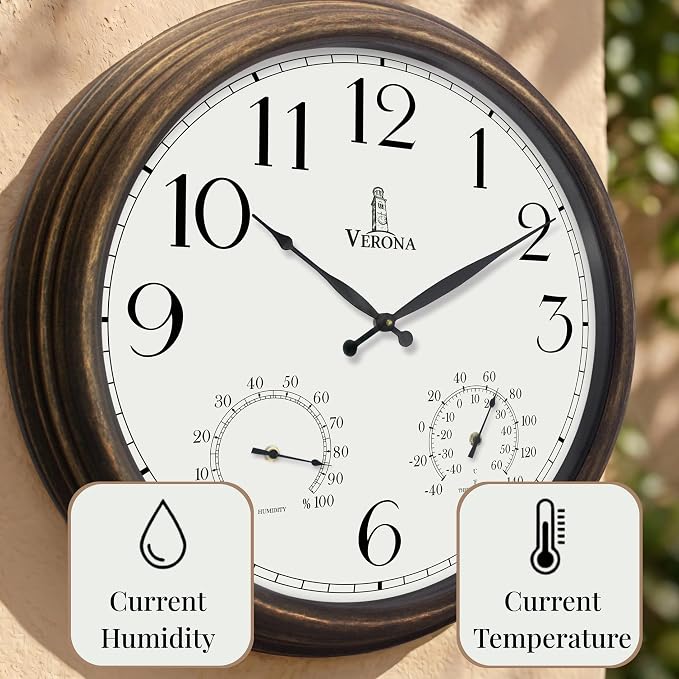 Outdoor Clocks for Patio Large Waterproof