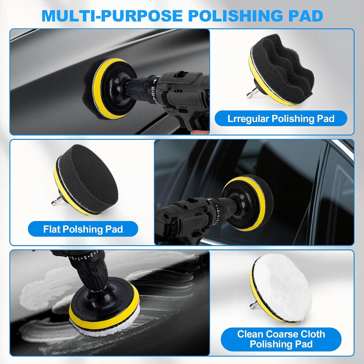 THINKWORK Car Detailing Kit, Car Detailing Brush Set, Car Cleaning Drill Brush Kit with Extension Pole, Professional Auto Detailing Supplies for Automobile Interior Exterior Wheels