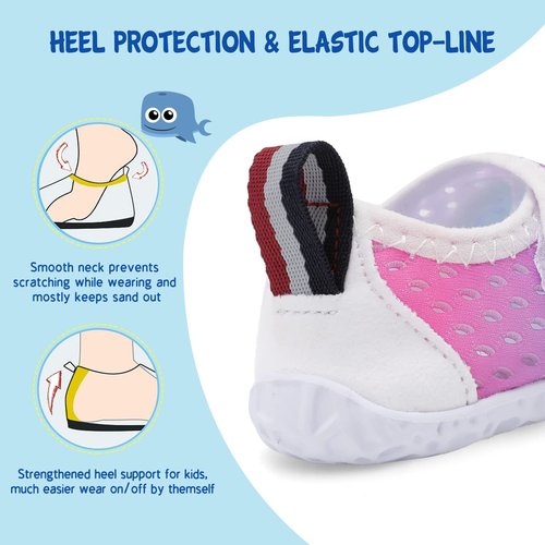 LeIsfIt Boys Girls Water Shoes Kids Aqua Socks Toddler Quick-Dry Swimming Shoes Non-Slip Summer Shoe for Beach Pool Surf, Colour, 9 Toddler