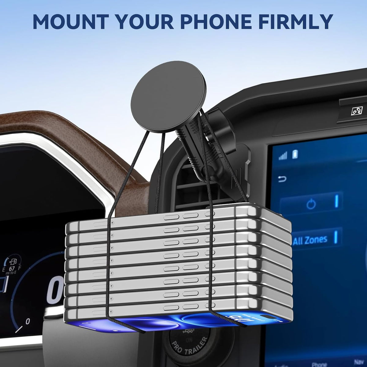 Surfcabin CNC Magnetic Vent Phone Holder for 2021-2026 Ford F150