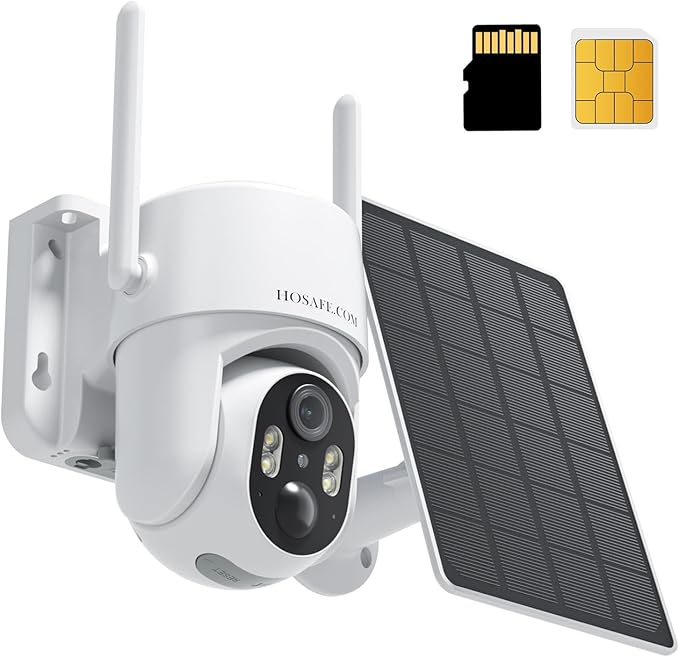 HOSAFE.COM 4G LTE Cellular Security Camera No Internet Needed, 2K Solar No WiFi