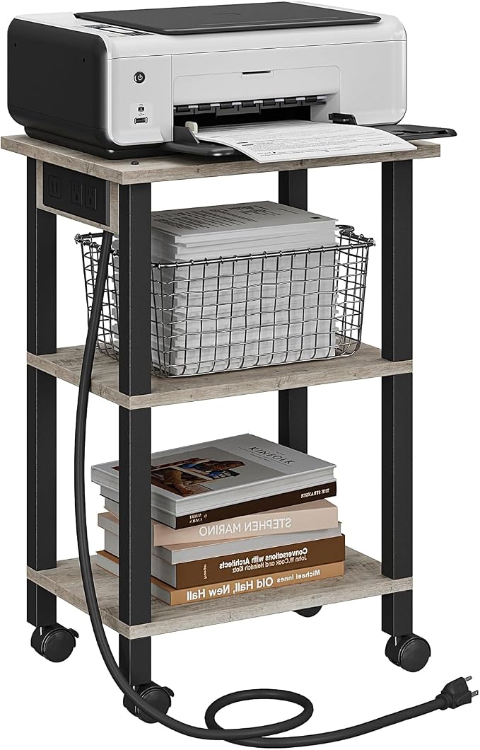 TUTOTAK 3 Tier Printer Stand, Rolling Printer Cart