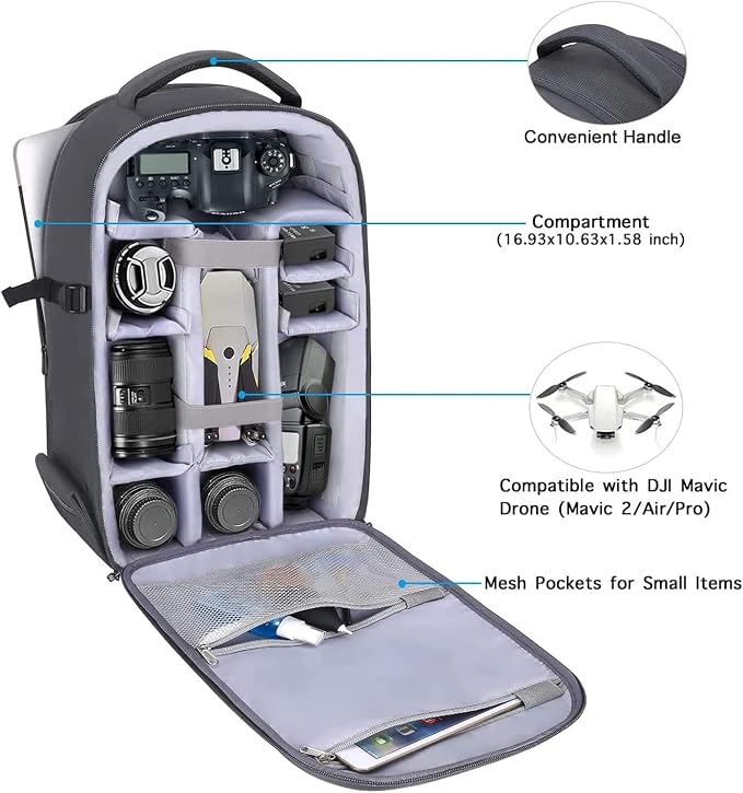 MOSISO Camera Backpack, DSLR/SLR/Mirrorless Photography Camera Bag 15-16 inch